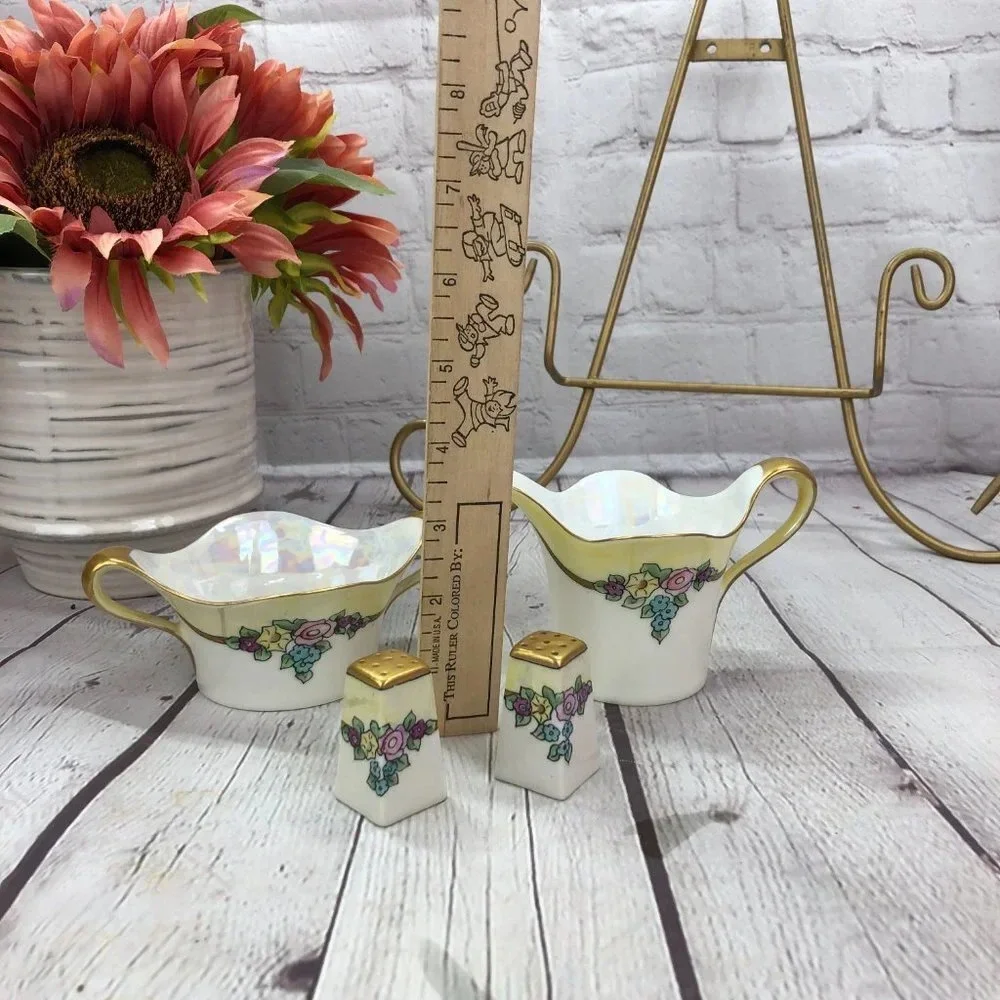 Vintage R S Germany silesia china sugar creamer salt and pepper set